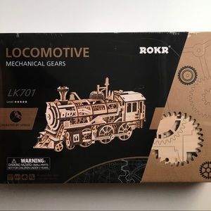 ROKR Locomotive Mechanical Wooden Gear Puzzle Kit